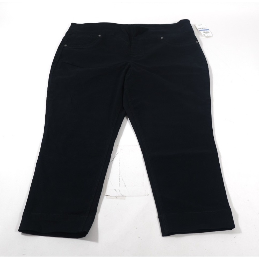 Style & Co Capri Pants Women PXL Black Deep Black Mid Rise Pull On 54667DB141